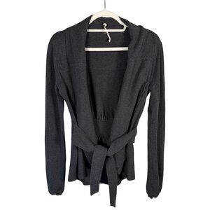 Lululemon Gray Dance Pulse Wrap Open-Front Tie Cardigan Sweater Size XS S